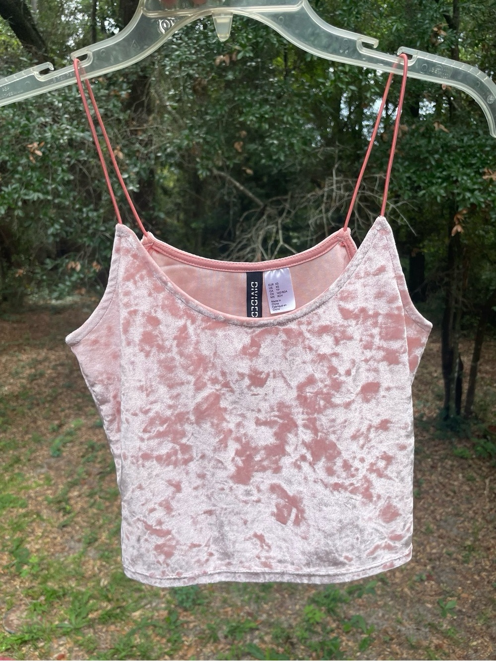 H&M Pink Crushed Velvet Camisole